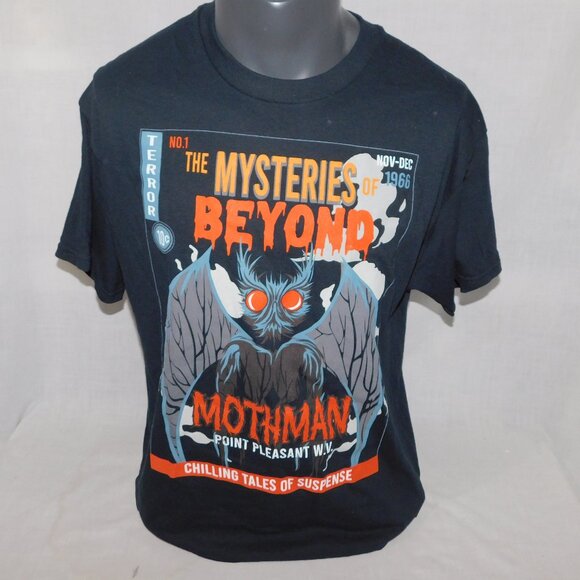 Loot Crate Mysteries of Beyond MOTHMAN Comic Mens L Black Graphic Shirt - Picture 1 of 7